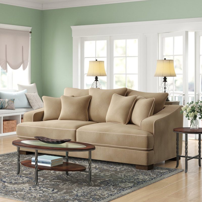 Fleur De Lis Living Marina Recessed Arm Sofa with Reversible Cushions